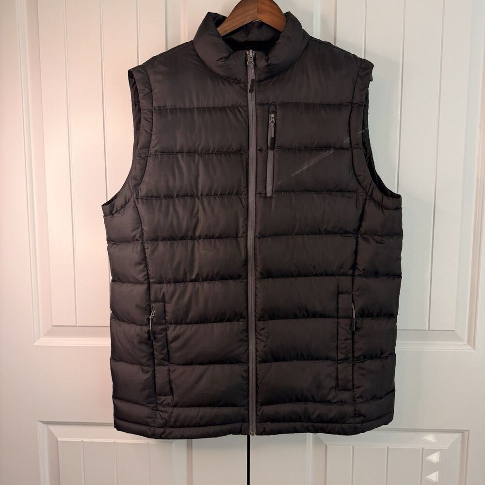 HUNTRITE Men’s Large Black Down Puffer Vest 90% Duck Down Hunting Outdoor